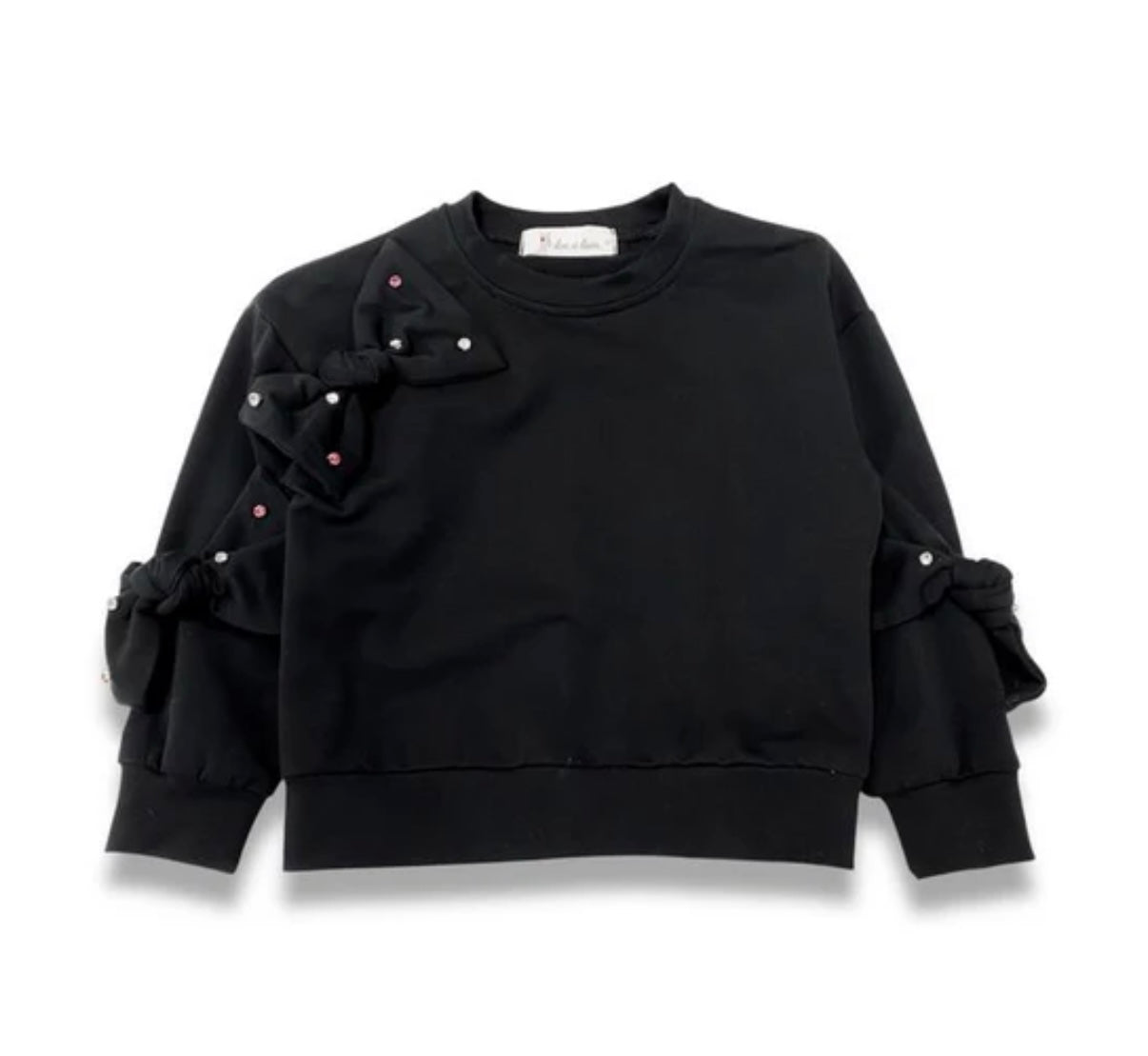 Black Bow Rhinestone Sweater